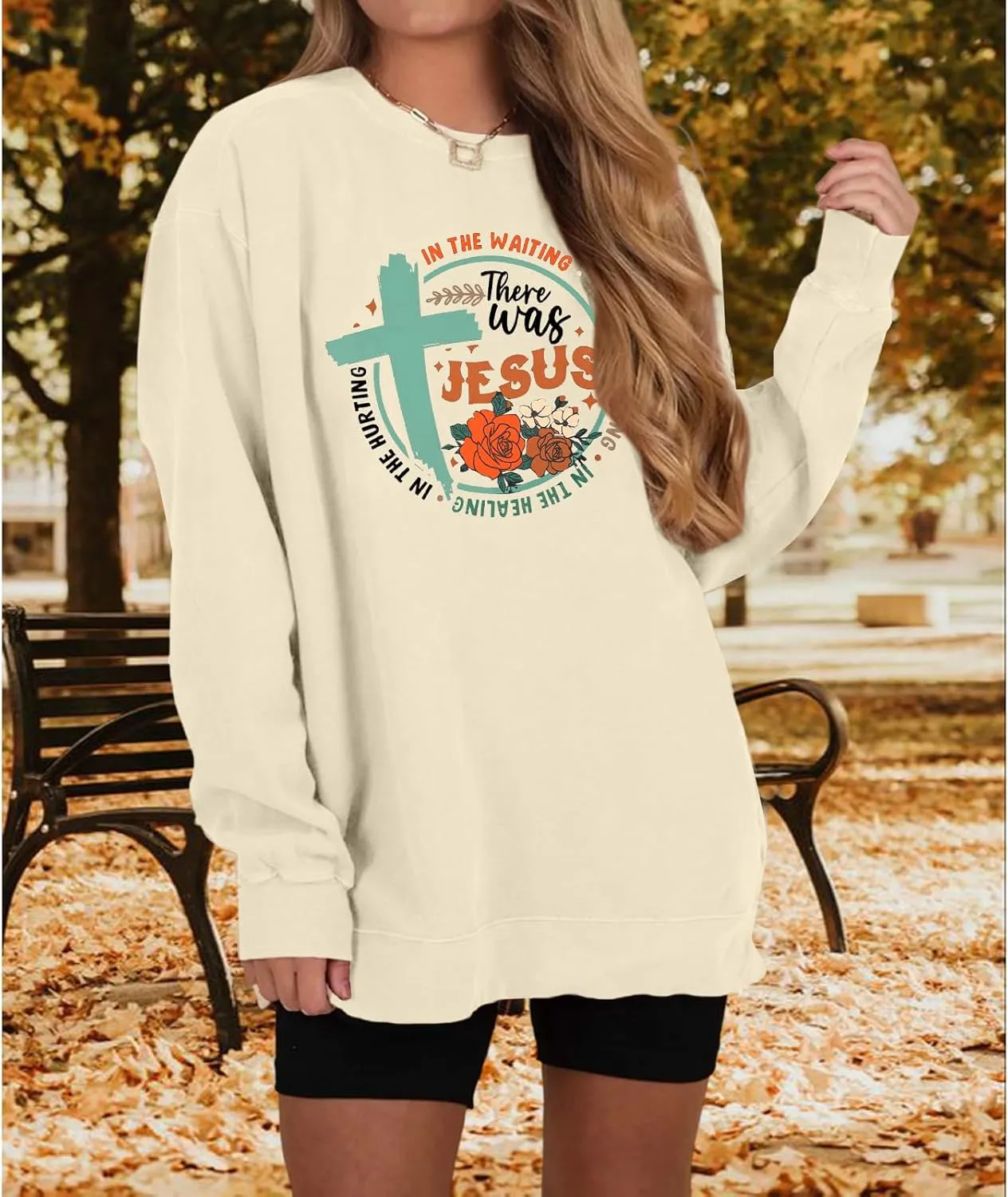 ALLTB Jesus Sweatshirt Women Christian Religious Sayings Sweatshirt Jesus Faith Bible Verse Flower Printed Long Sleeve Tops