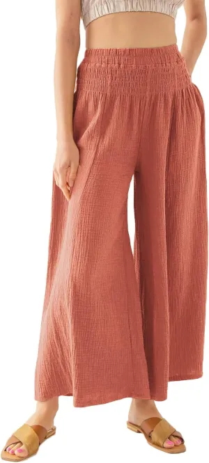 Amazhiyu Womens Wide Leg Palazzo Flowy High Waist Casual Lounge Yoga Pants for Summer