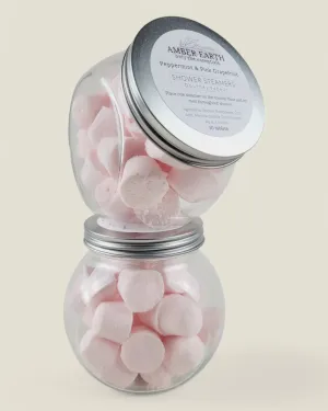 Amber Earth Essentials, Pink Grapefruit & Peppermint Shower Steamer Jars