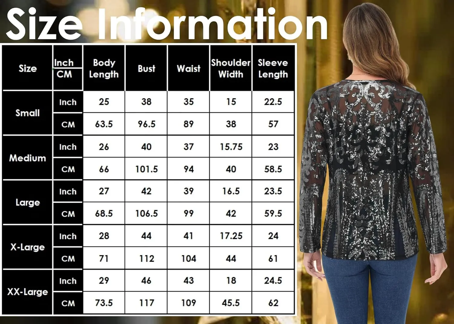Anna-Kaci Women's Sparkly Sequin Cardigan Long Sleeve Open Front Glitter Party Evening Jacket