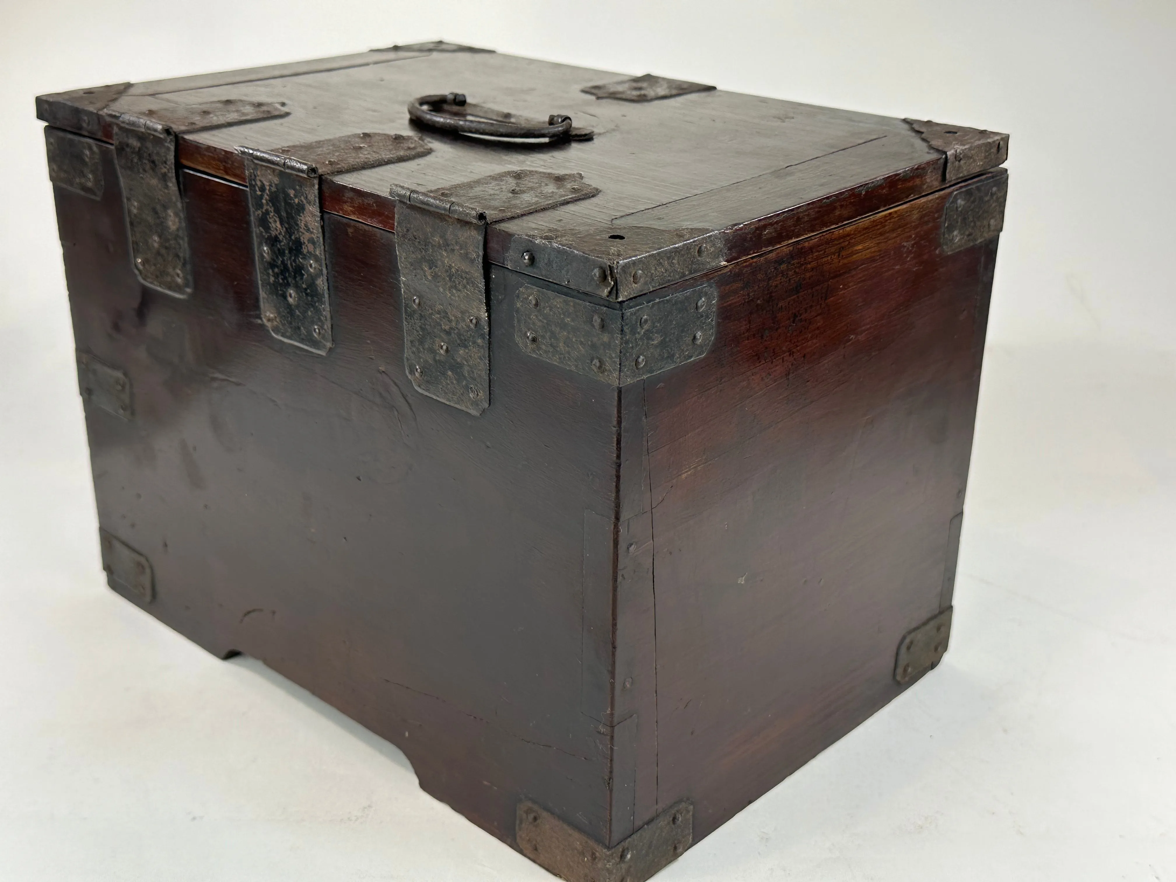 Antique Japanese Meiji Era c1890's Suzuribako Calligraphy Tansu Keyaki Wood 12”