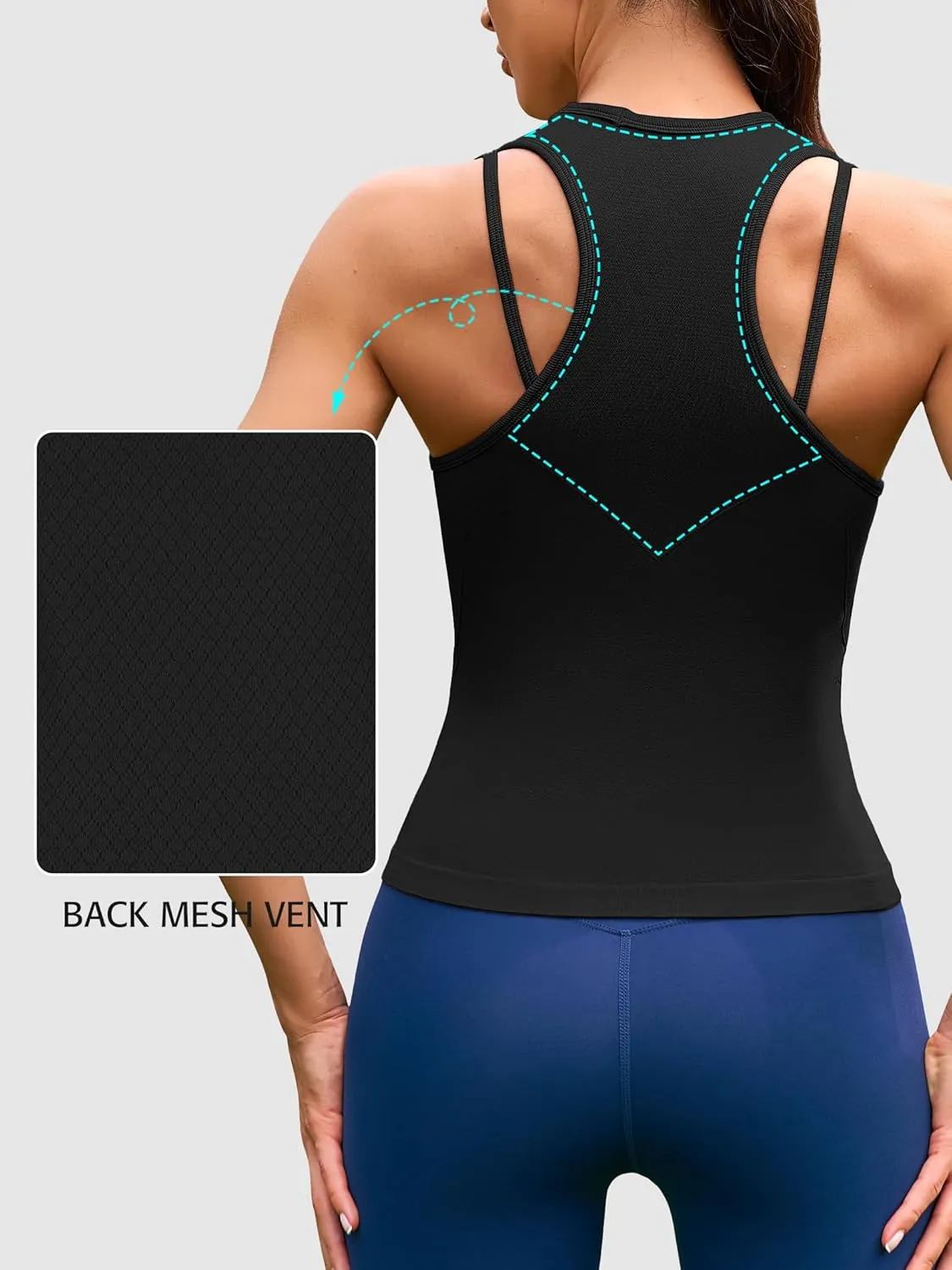 ATTRACO Cropped Workout Tops for Women Tight Side Ruched Tank Tops Built in Bra Athletic Yoga Gym Top