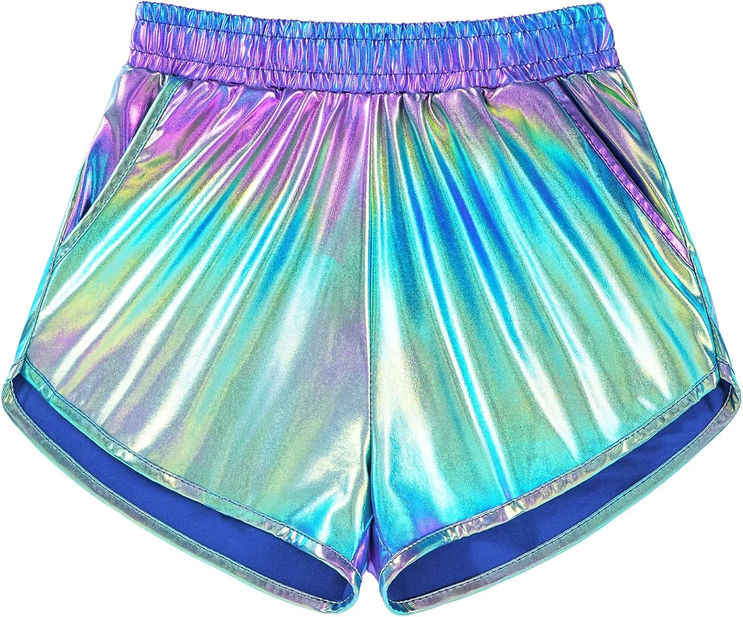Auranso Girls Metallic Shorts Sparkly Hot Pants Shiny Dance Outfits Short Pants