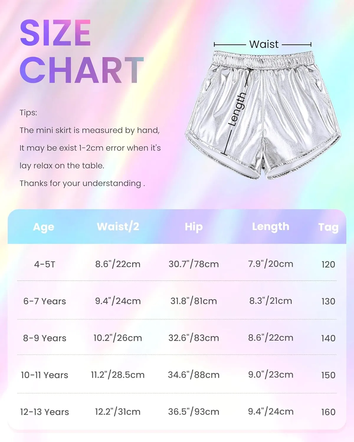 Auranso Girls Metallic Shorts Sparkly Hot Pants Shiny Dance Outfits Short Pants