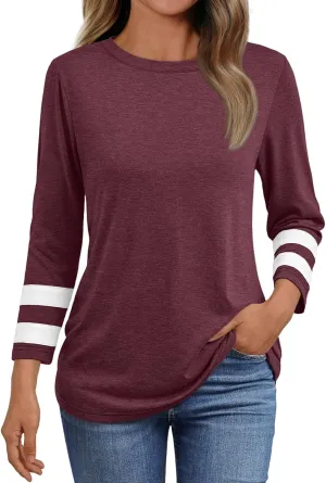 AUTOMET Womens Spring Tops 3/4 Length Long Sleeve Shirts Business Casual Dressy Tunic Tops Trendy Outfits 2025