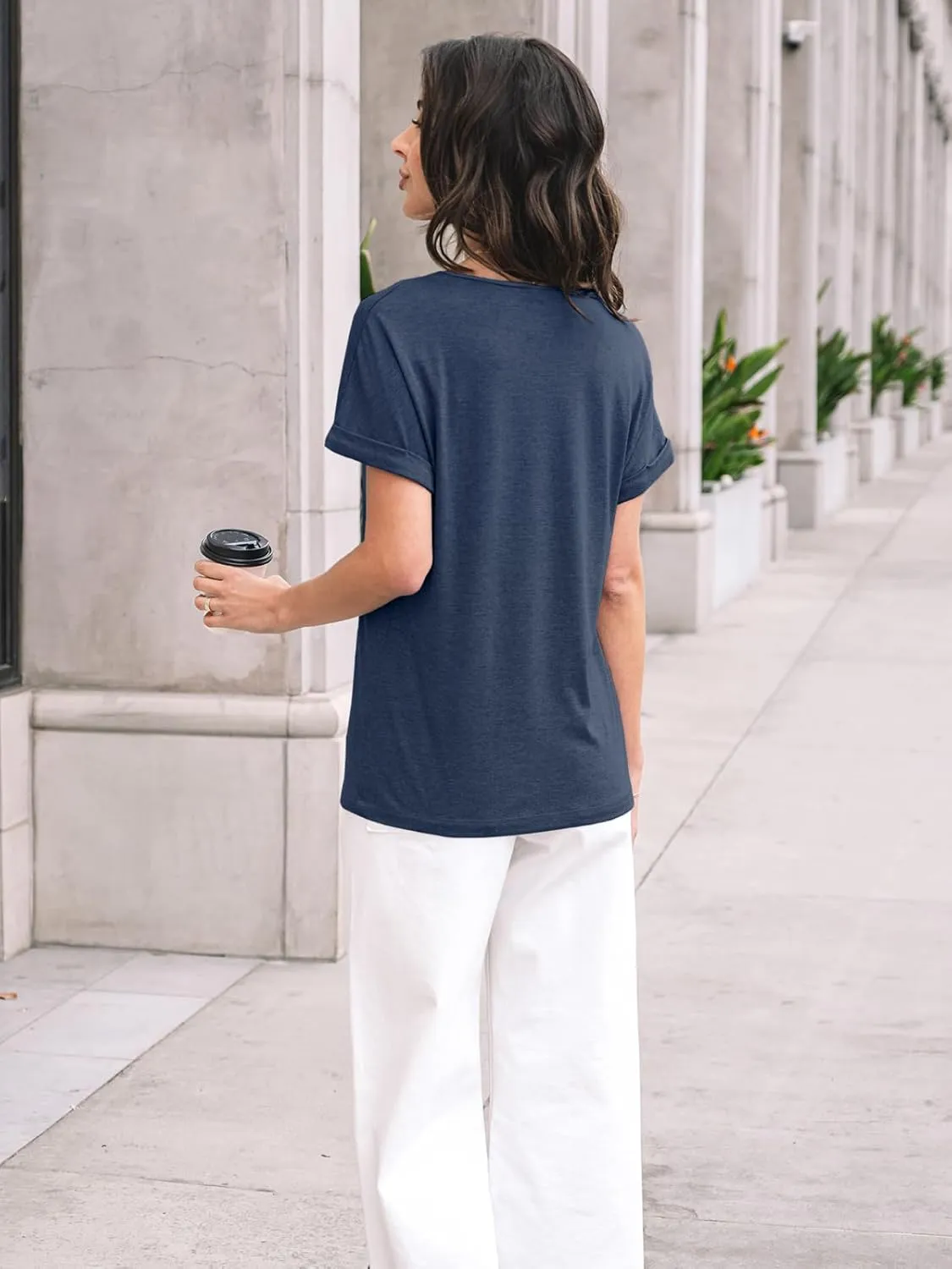 AUTOMET Womens Tops Short Sleeve T Shirt Summer V Neck Casual Top 2025 Spring Cute Basic Trendy Outfits Fashion