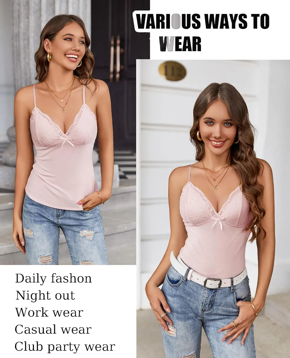 Avidlove Camisole Tops for Women Sexy Tank Tops Cami Y2K Bralette Spaghetti Strap Undershirts Slim Going Out Top Lingerie