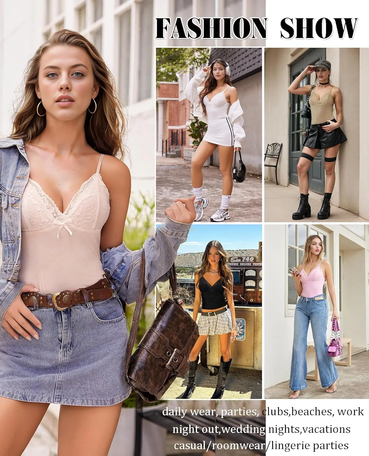 Avidlove Camisole Tops for Women Sexy Tank Tops Cami Y2K Bralette Spaghetti Strap Undershirts Slim Going Out Top Lingerie