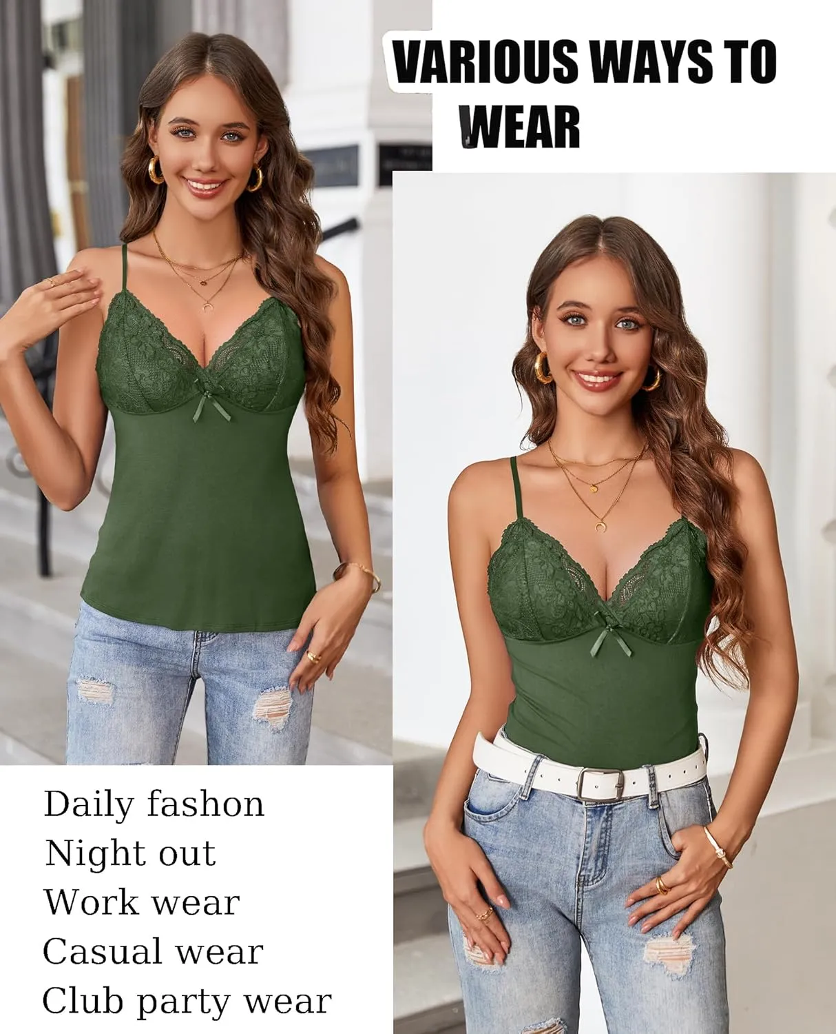 Avidlove Camisole Tops for Women Sexy Tank Tops Cami Y2K Bralette Spaghetti Strap Undershirts Slim Going Out Top Lingerie