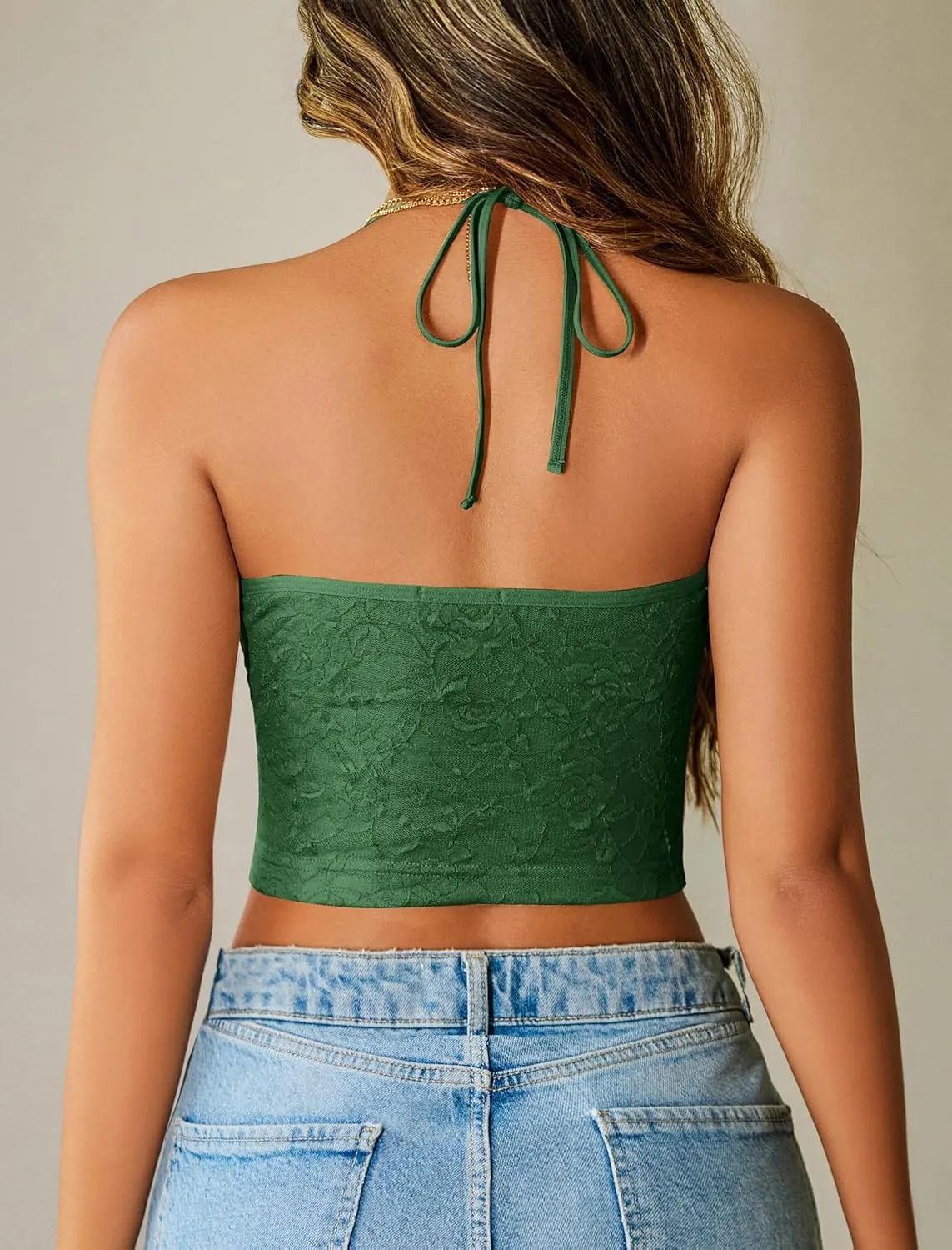 Avidlove Sexy Tops for Women Lace Camisole Y2k Halter Crop Top Slim Sleeveless Going Out Outfits 2025 Trendy