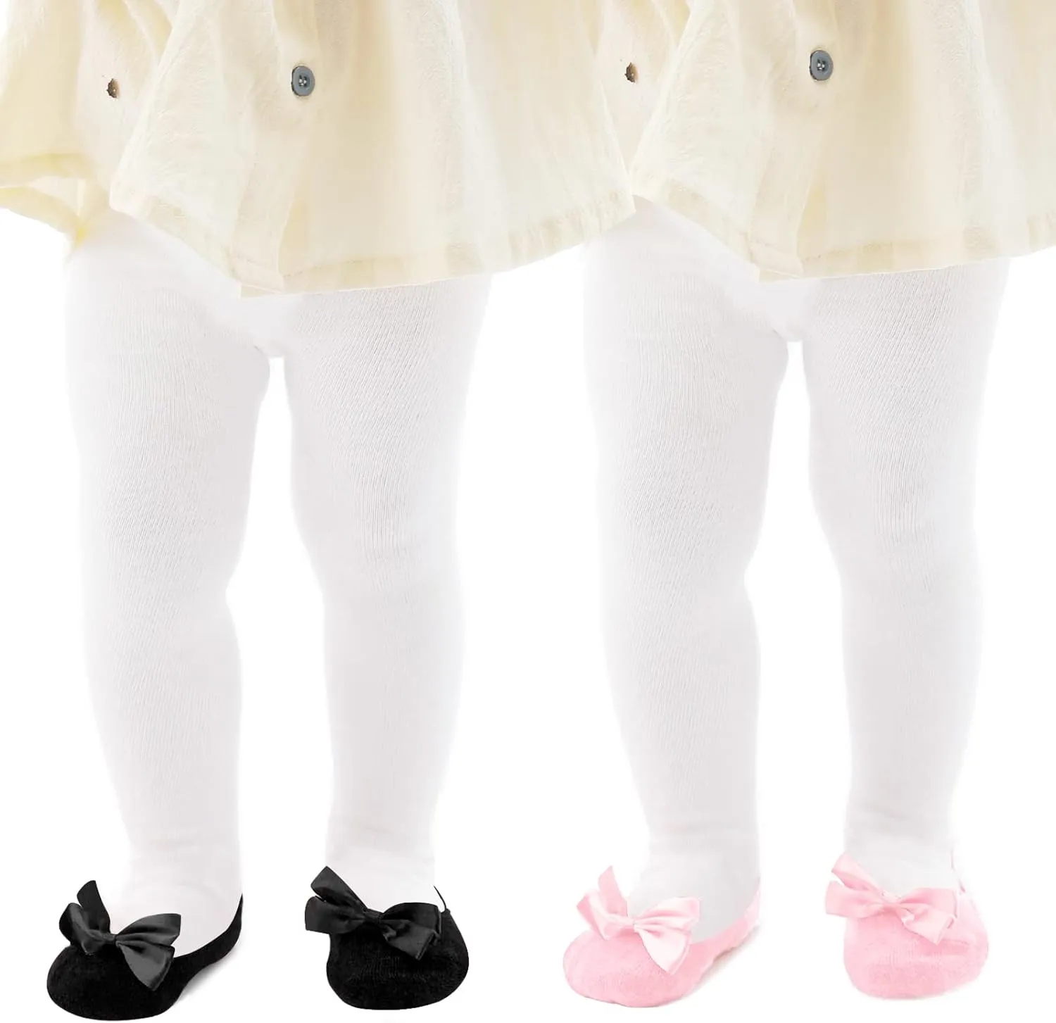 Baby Tights Non Slip Baby Girl Tights Plain/Shoe-Look Leggings Seamless Pantyhose Warm Cotton Leggings Non-Skid