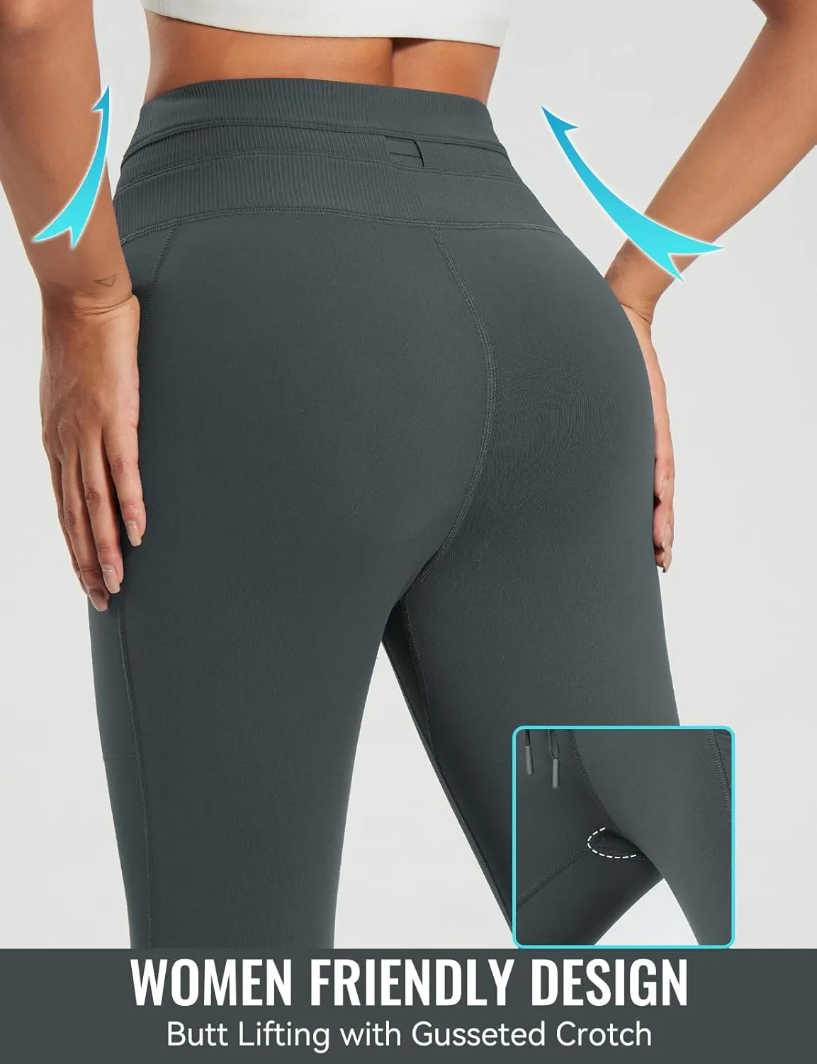 baleaf Women's Fleece Lined Leggings High Waisted Water Resistant Winter Warm Running Thermal Pants Zipper Pocket