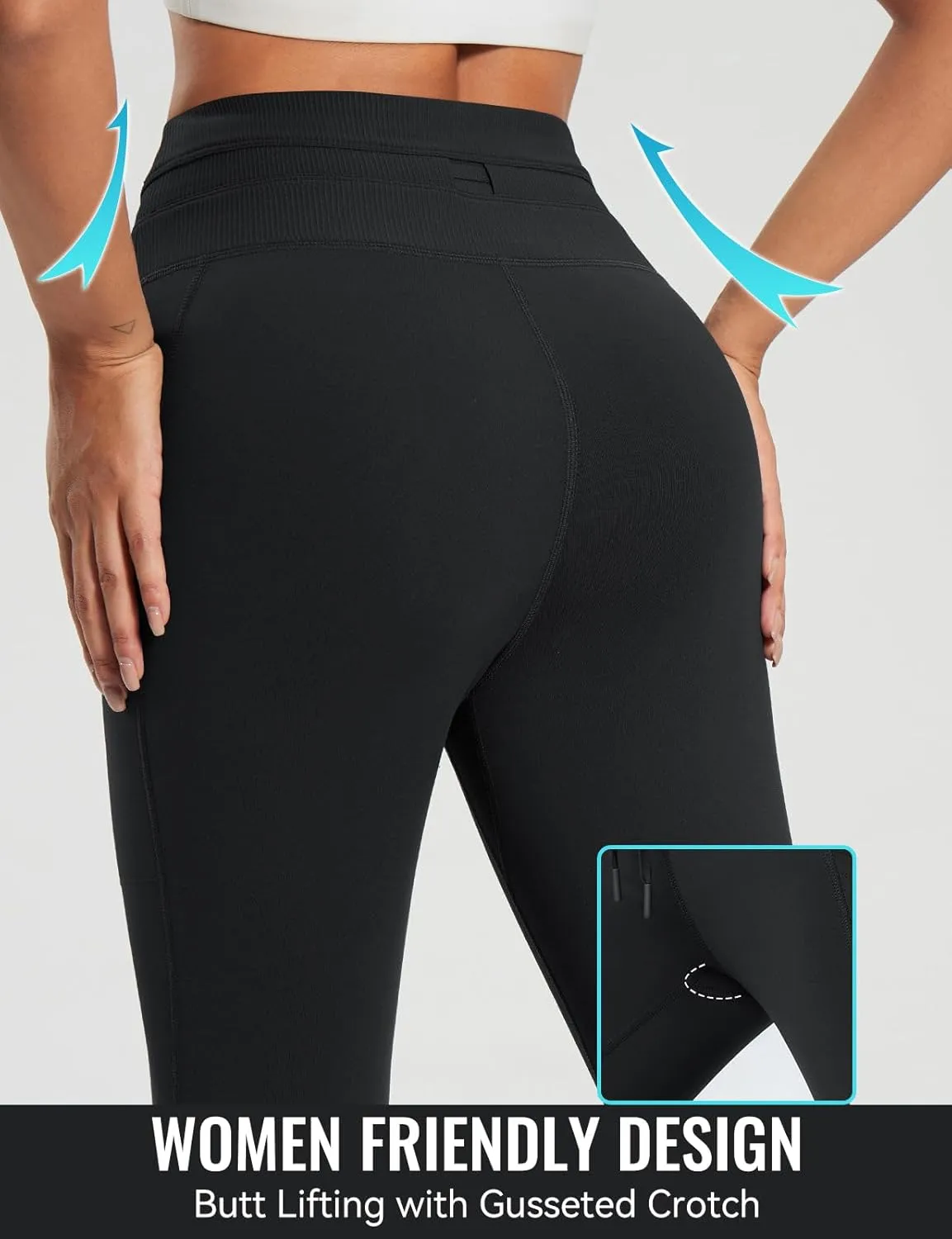 baleaf Women's Fleece Lined Leggings High Waisted Water Resistant Winter Warm Running Thermal Pants Zipper Pocket