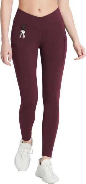 baleaf Women's Fleece Lined Leggings Thermal Warm Zipper Pockets Hikng Pants Winter Cold Weather Water Resistant High Waisted