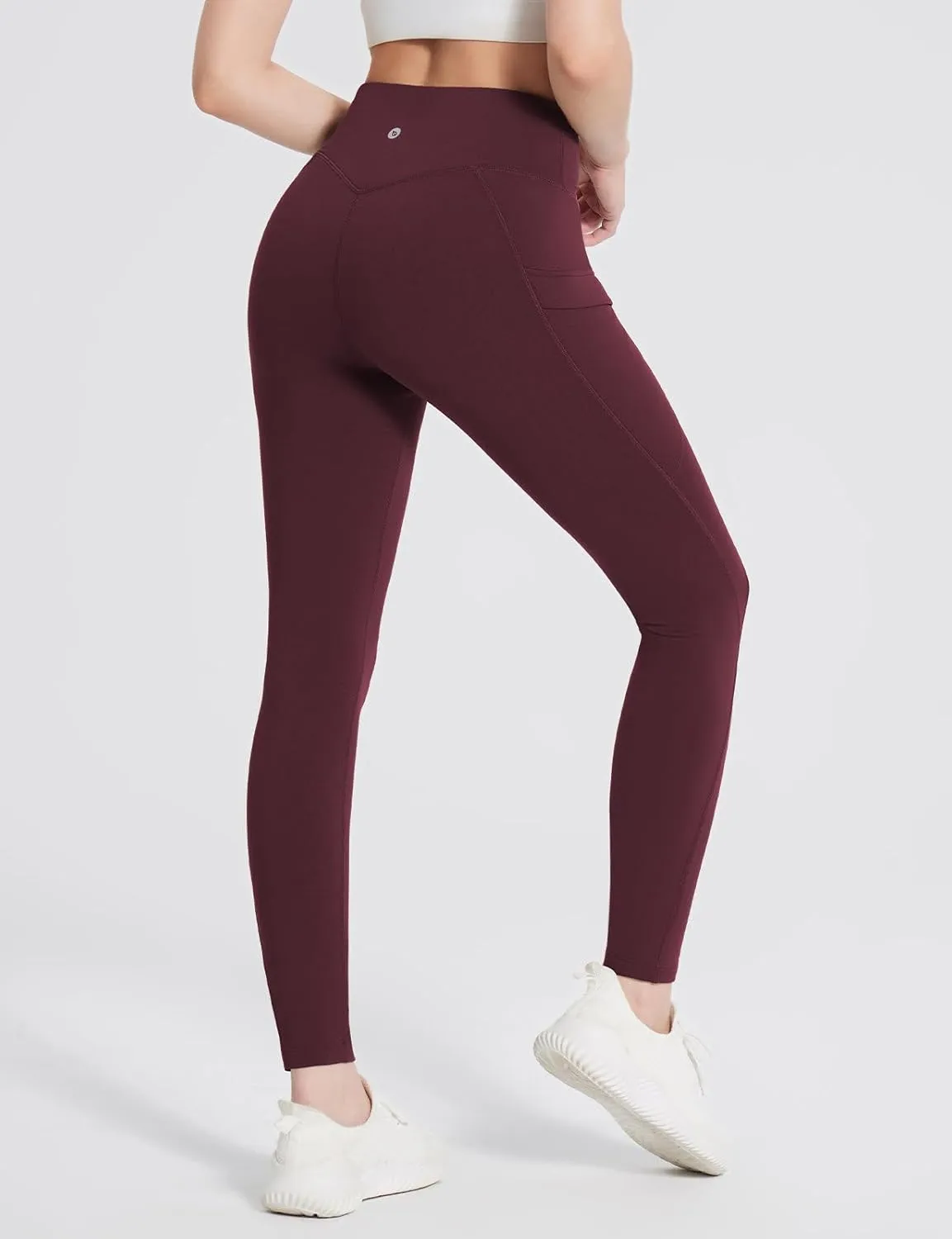 baleaf Women's Fleece Lined Leggings Thermal Warm Zipper Pockets Hikng Pants Winter Cold Weather Water Resistant High Waisted