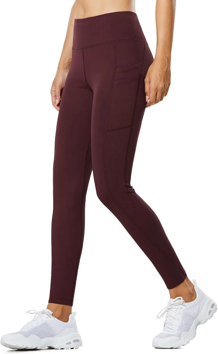 baleaf Women's Fleece Lined Leggings Water Resistant Thermal Winter Warm Tights High Waisted with Pockets Running Gear