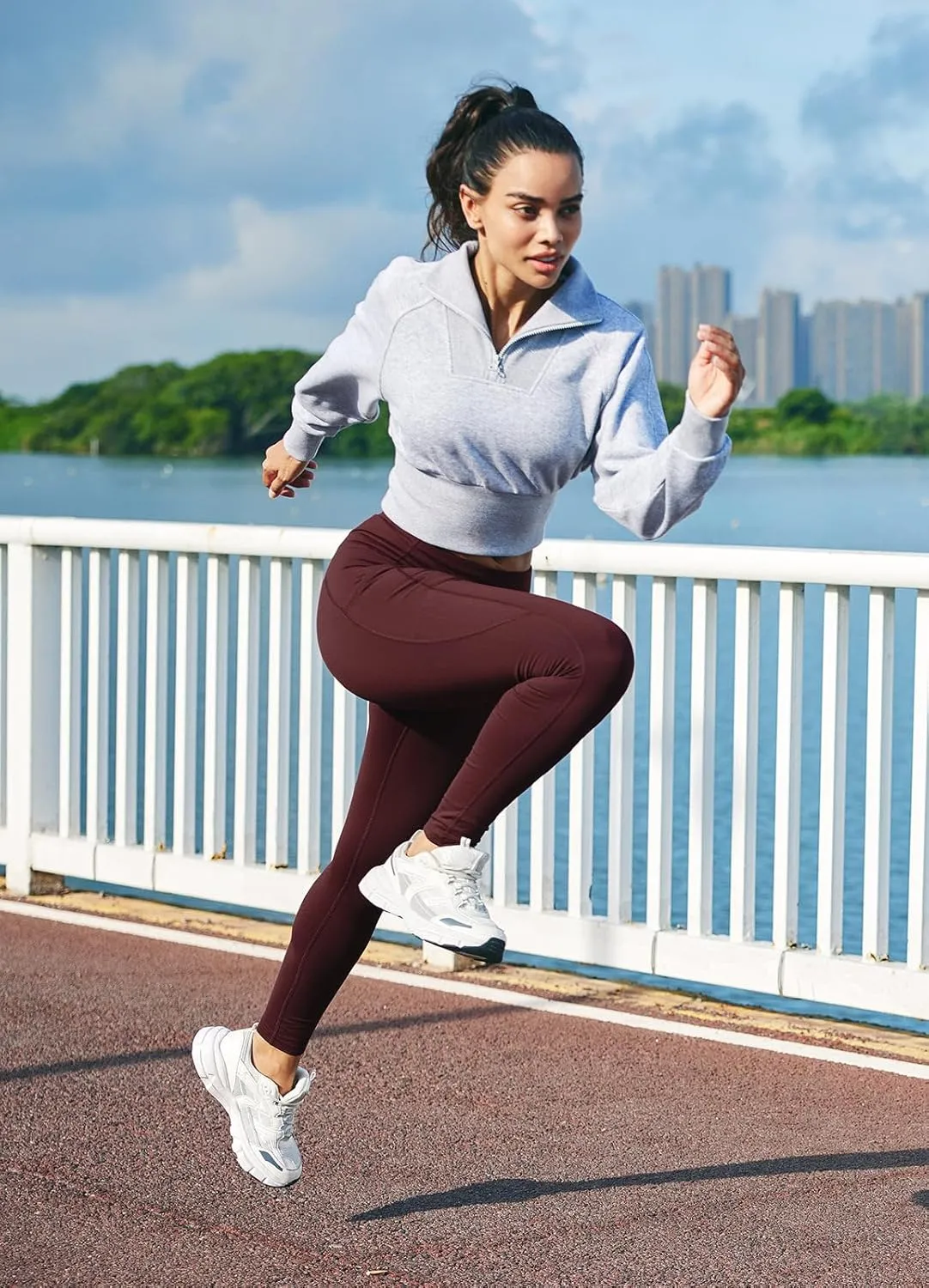 baleaf Women's Fleece Lined Leggings Water Resistant Thermal Winter Warm Tights High Waisted with Pockets Running Gear