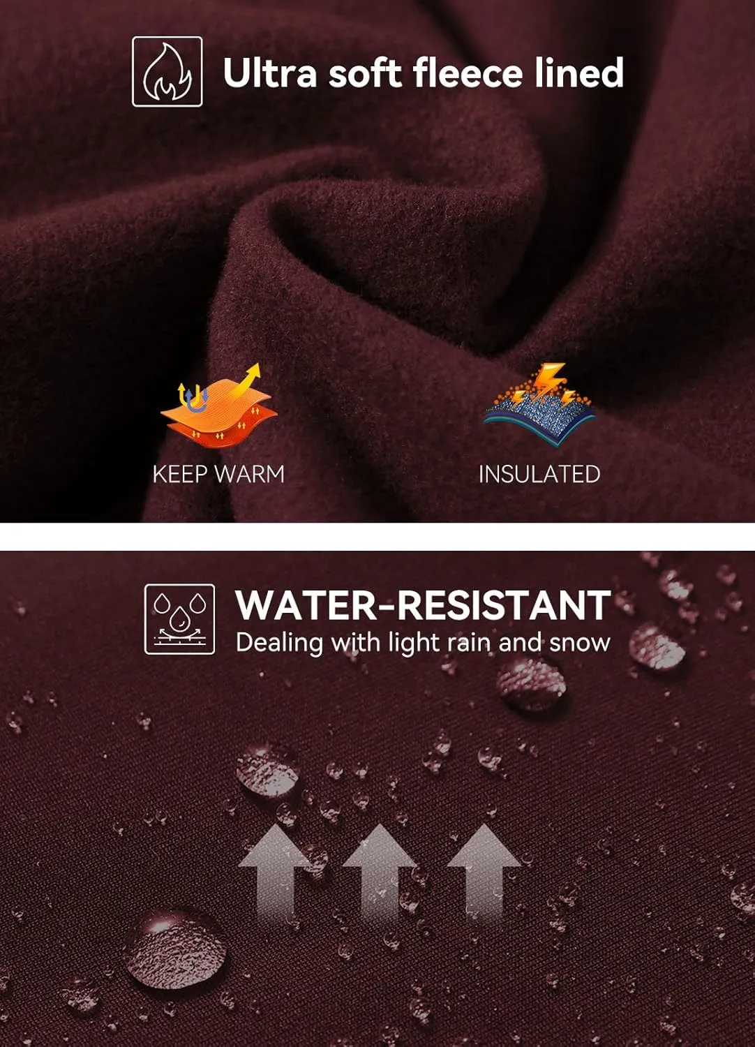 baleaf Women's Fleece Lined Leggings Water Resistant Thermal Winter Warm Tights High Waisted with Pockets Running Gear