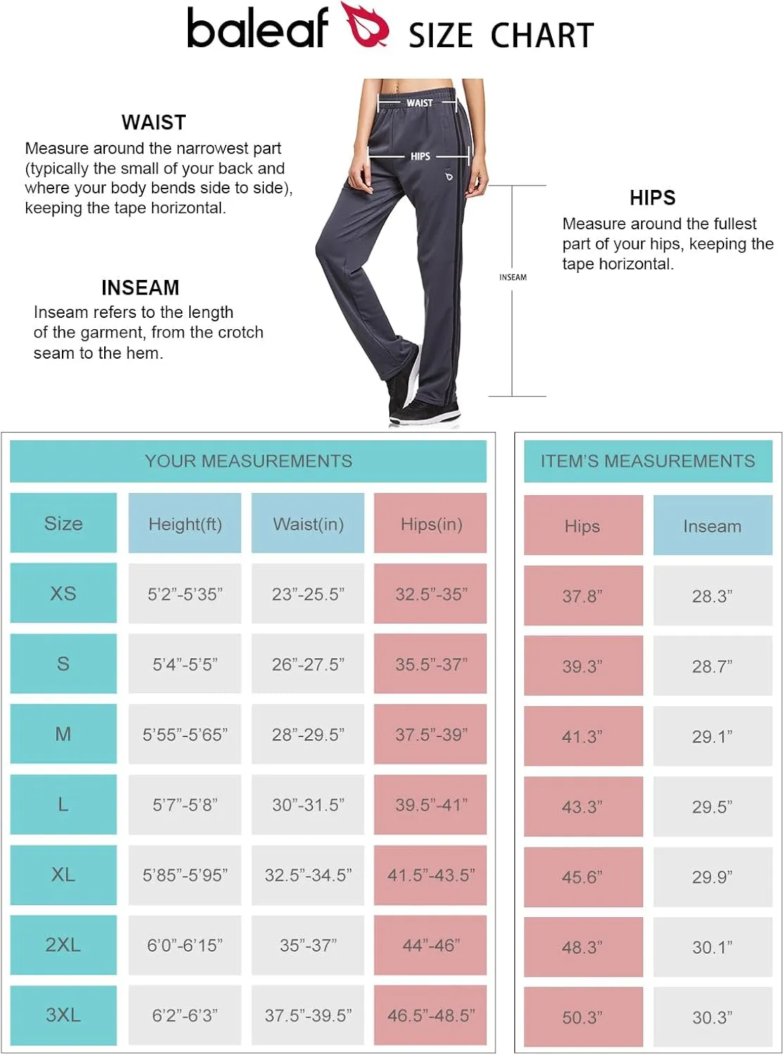 baleaf Women's Track Pants Athletic Jogging Sweatpants Zipper Pockets Warm-Up Sports Running Pants
