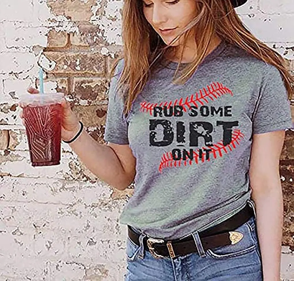 Baseball T Shirts for Women Baseball Mom Tshirt Softball Graphic Tee Tops Game Day Gifts Casual Short Sleeve Tops