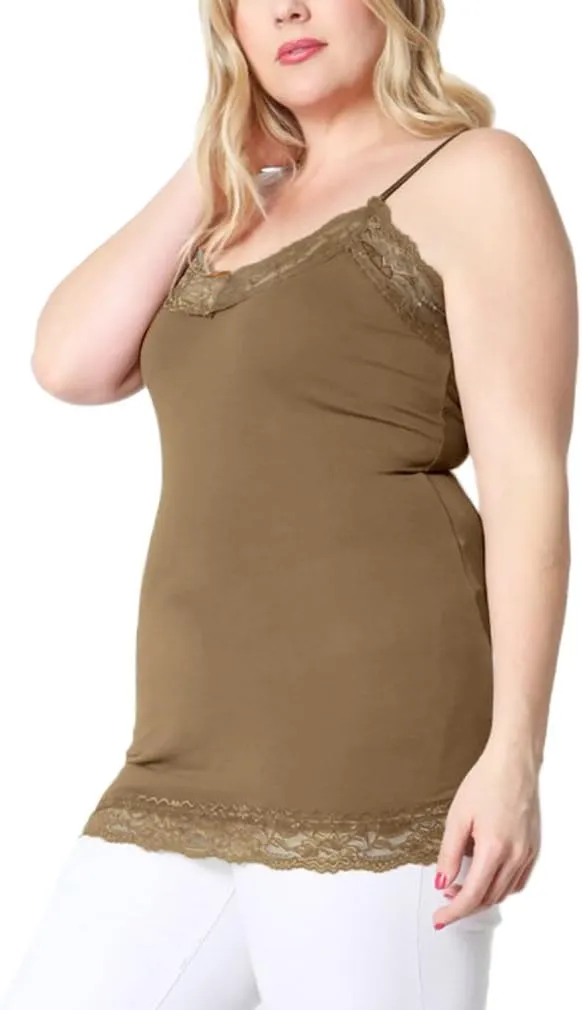 Belle Donne Camisole Tops for Women Adjustable Spaghetti Strap Tank Tops Plus Size Camisoles for Women