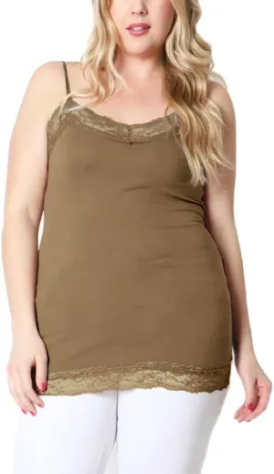 Belle Donne Camisole Tops for Women Adjustable Spaghetti Strap Tank Tops Plus Size Camisoles for Women