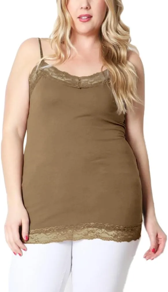 Belle Donne Camisole Tops for Women Adjustable Spaghetti Strap Tank Tops Plus Size Camisoles for Women