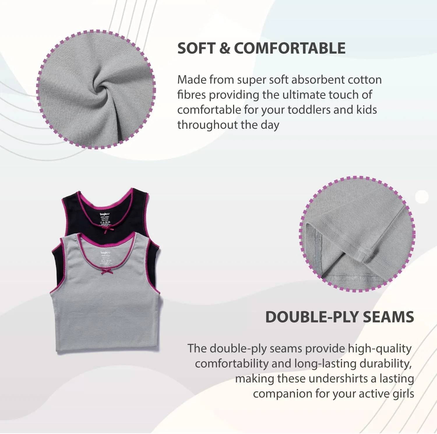 Buyless Fashion Tank Tops for Girls- Sleeveless Cami Tanks Cotton Undershirts for Dance Gymnastics Kids Toddler Size (4 Pack)