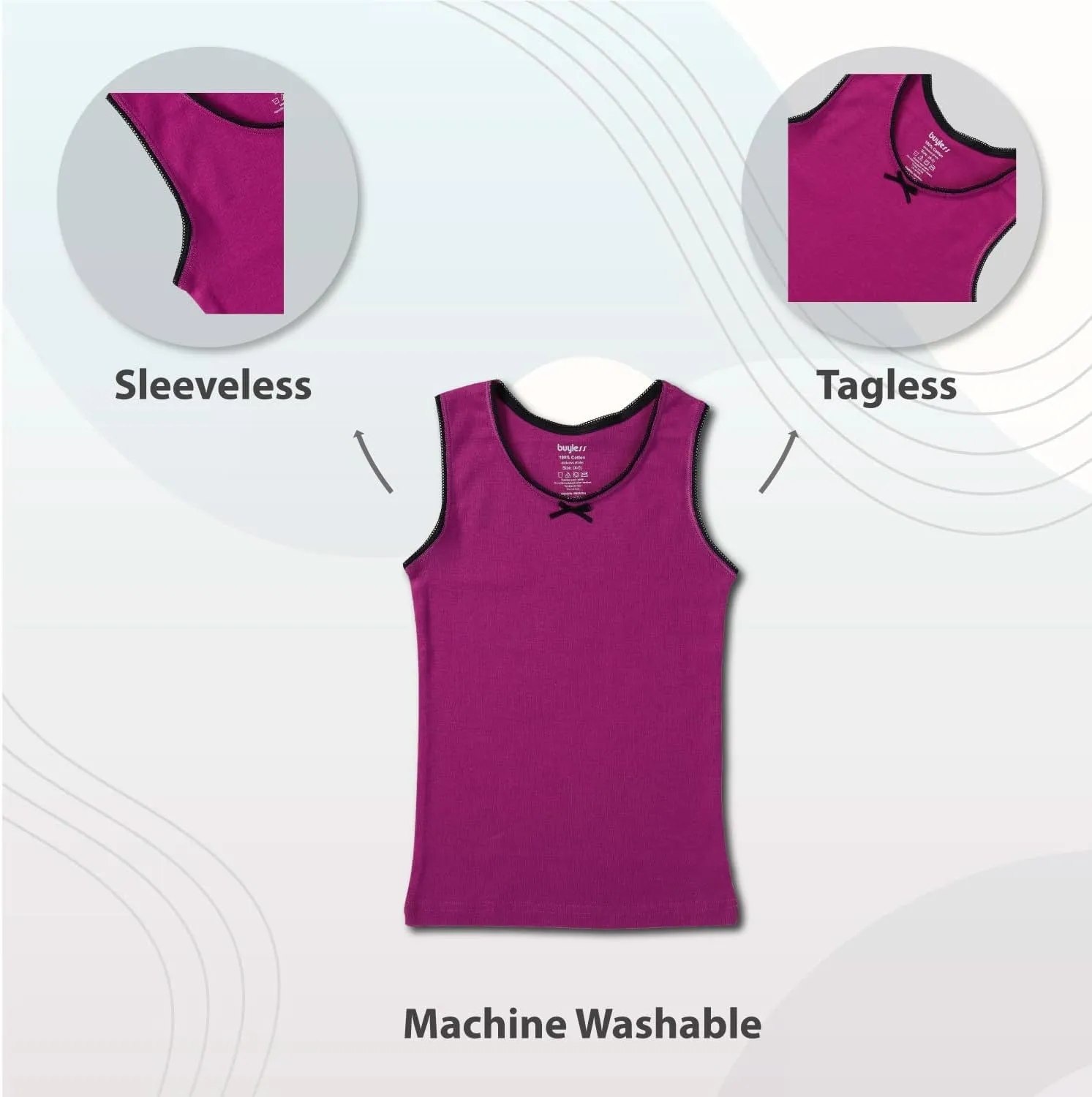 Buyless Fashion Tank Tops for Girls- Sleeveless Cami Tanks Cotton Undershirts for Dance Gymnastics Kids Toddler Size (4 Pack)