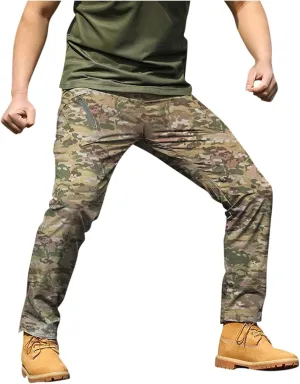 Cargo Pants Men Big and Tall Multi Pockets Jogger Pants Loose Fit Ripstop Hiking Tactic Straight Leg Trousers