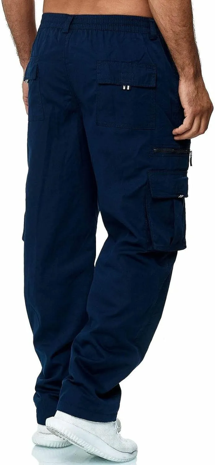 Cargo Work Pants for Men Loose Fit with Pockets Construction Pants Stretch Baggy Sweatpants Y2K Travel Pants Casual