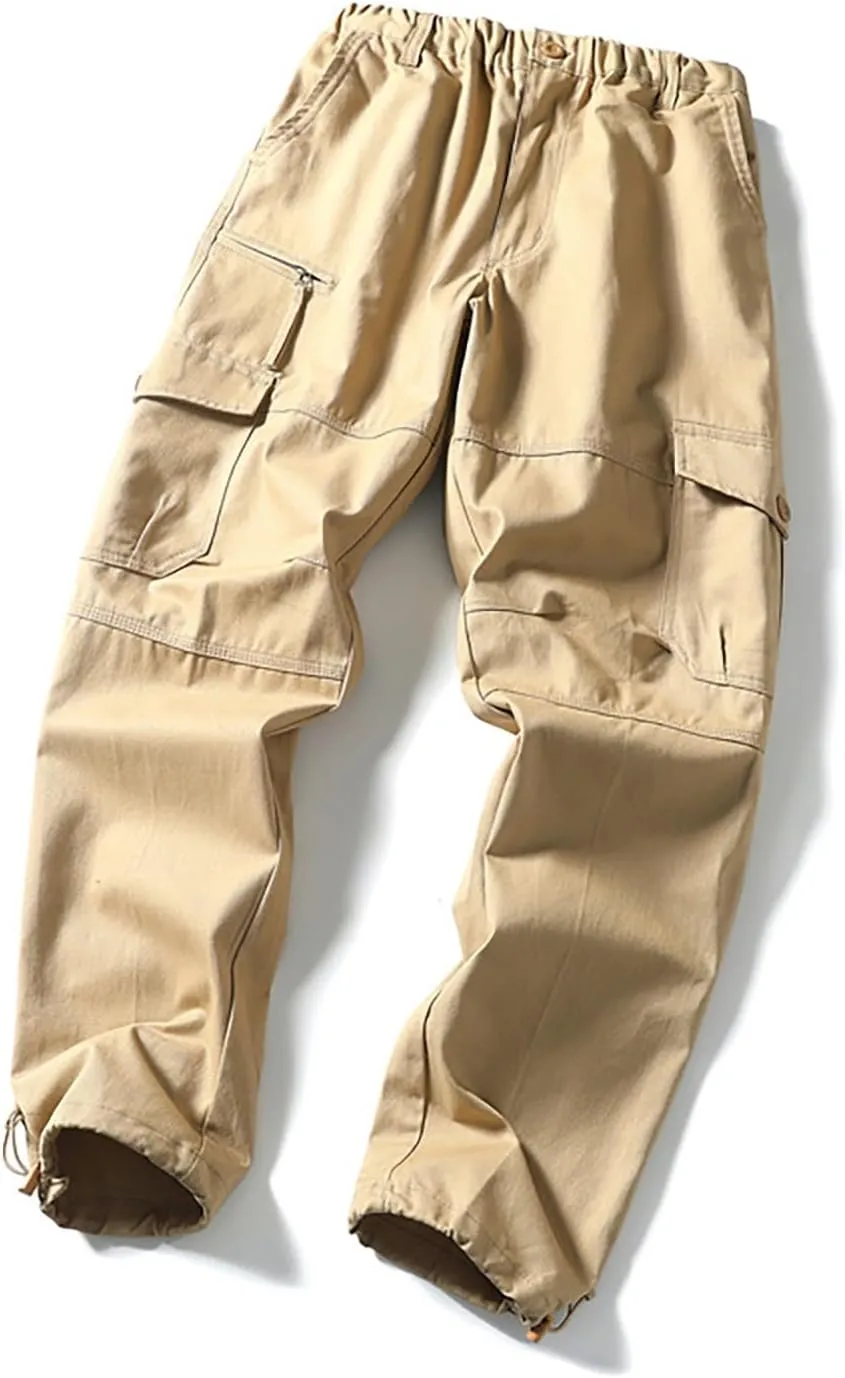 Cargo Work Pants for Men Pockets Casual Pants Big and Tall Stretch Loose Fit Sweatpants Plus Size Trousers Stylish