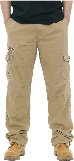 Cargo Work Pants for Men Pockets Casual Pants Big and Tall Stretch Loose Fit Sweatpants Plus Size Trousers Stylish