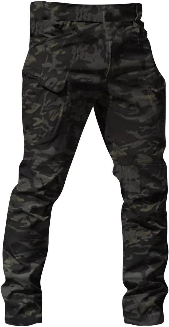 Cargo Work Pants for Men Resistant Stretch Multi-Pockets Tactical Pants Tall Elastic Soild Hiking Trouser Big and Tall