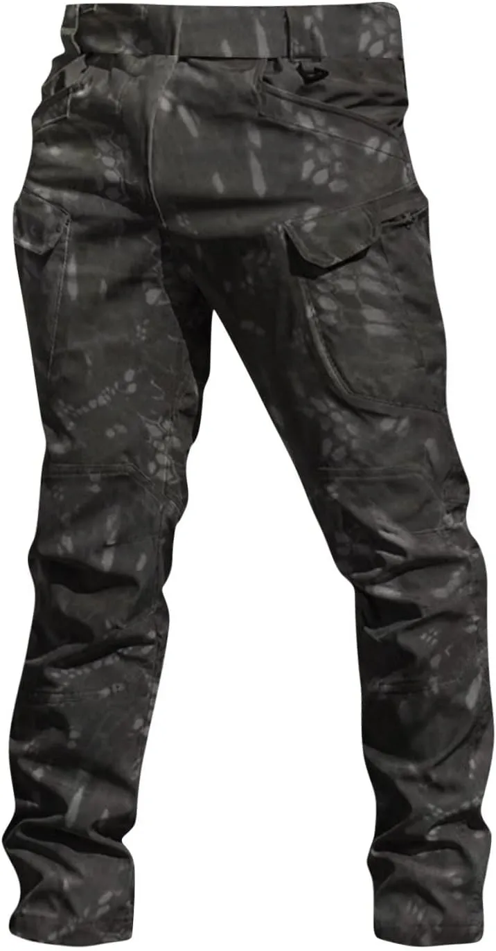 Cargo Work Pants for Men Resistant Stretch Multi-Pockets Tactical Pants Tall Elastic Soild Hiking Trouser Big and Tall
