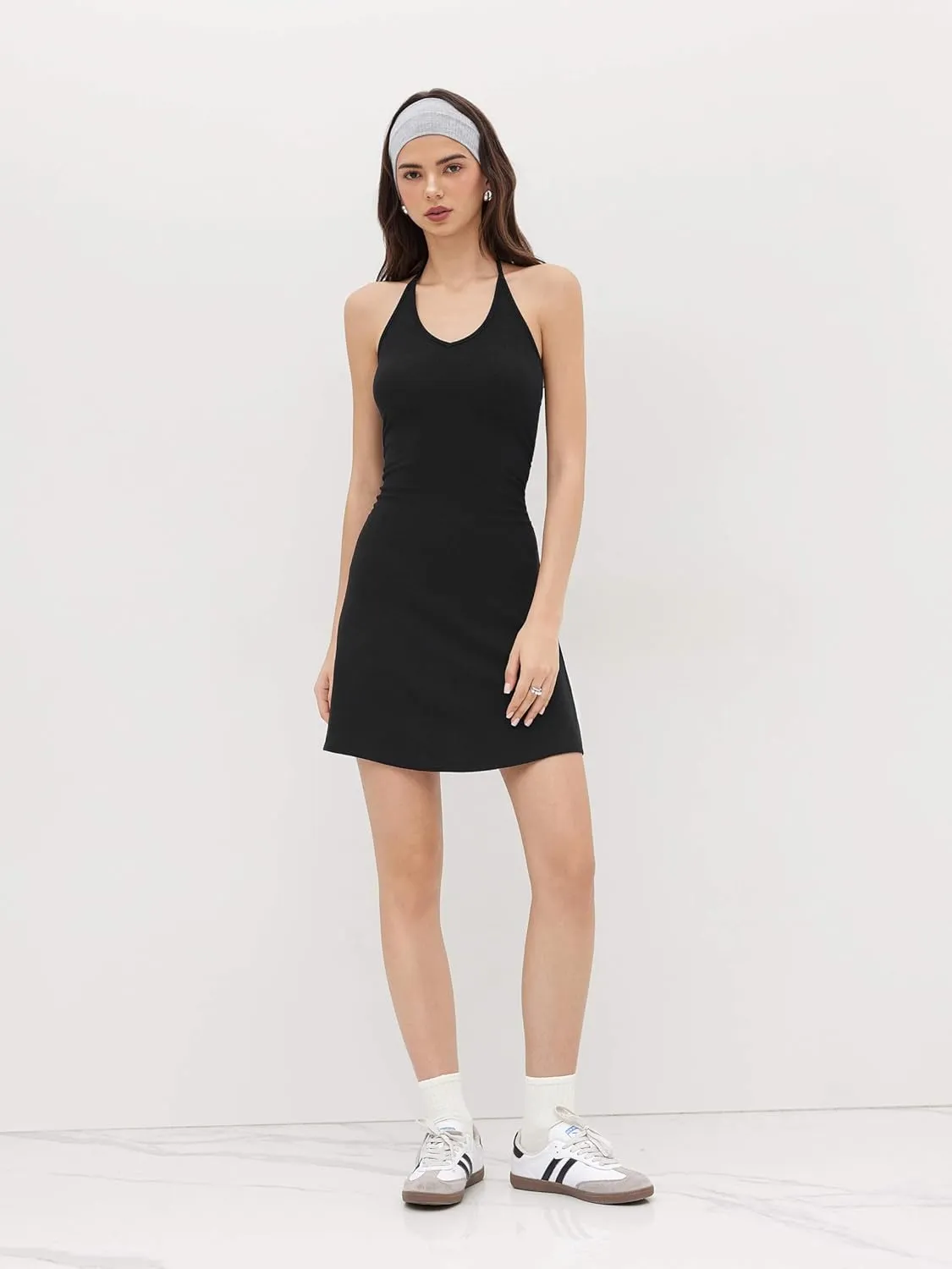 CIDER Womens Halter Dress Sleeveless Tie Back Backless Going Out A Line Casual Club MIni Dresses