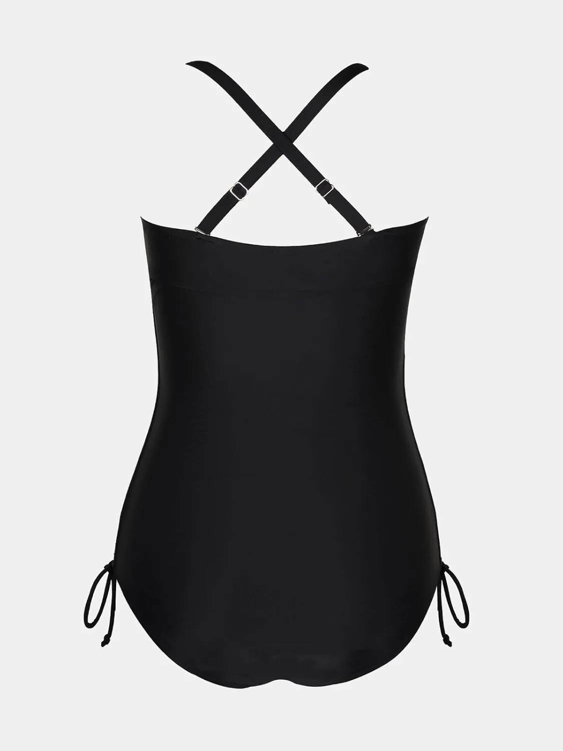 CUPSHE Plus Size Women's One Piece Bathing Suit Scoop Neck Swimsuit Cutouts Side Drawstring Adjustable Straps