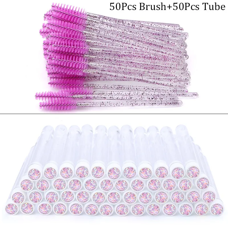 Diamond-Crystal Eyebrow Brush With Tube Reusable