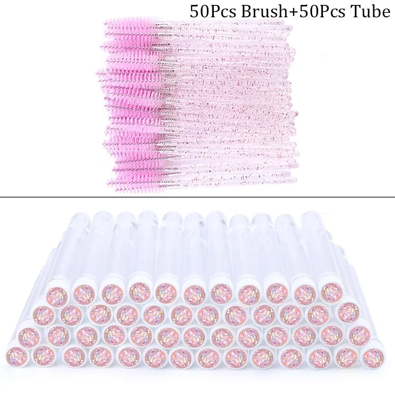 Diamond-Crystal Eyebrow Brush With Tube Reusable