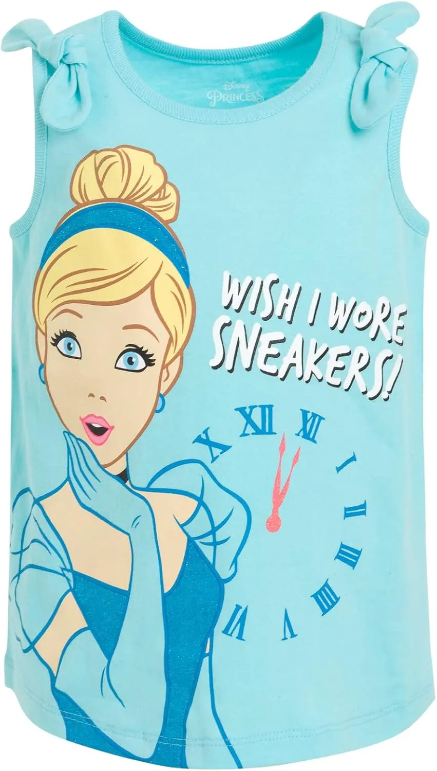 Disney Princess Cinderella Belle Moana Ariel Rapunzel Jasmine Baby Girls 3 Pack Tank Tops Infant to Little Kid
