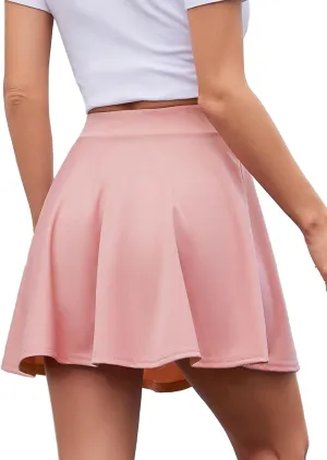 DRESSTELLS Women's Casual Skirt 2025, Stretchy High Waist Aline Mini Skater Skirts