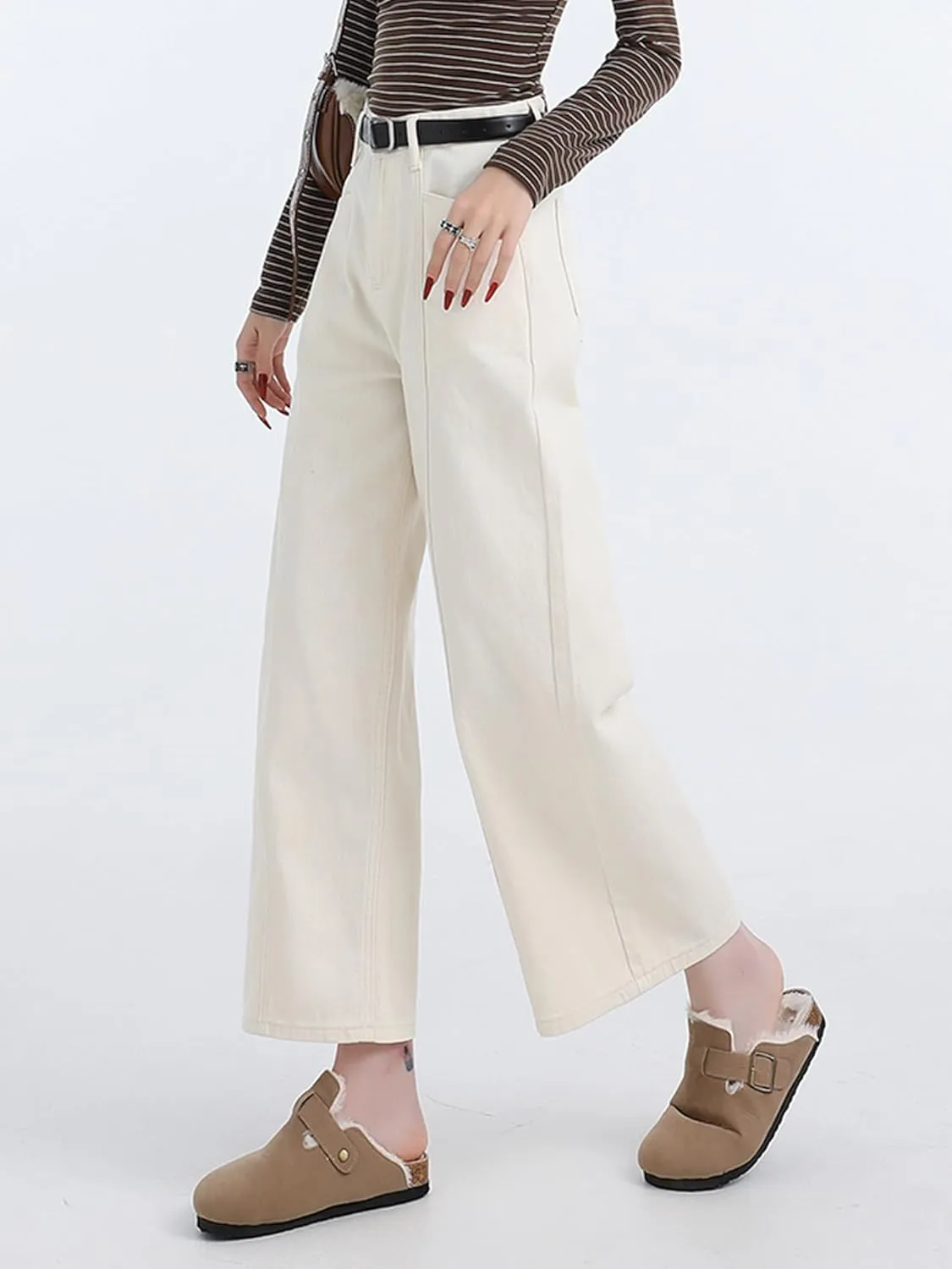 EMMIOL Womens Wide Leg Jeans Straight Baggy Boyfriend Low Rise Denim Pants Flare Jeans Trendy Outfits