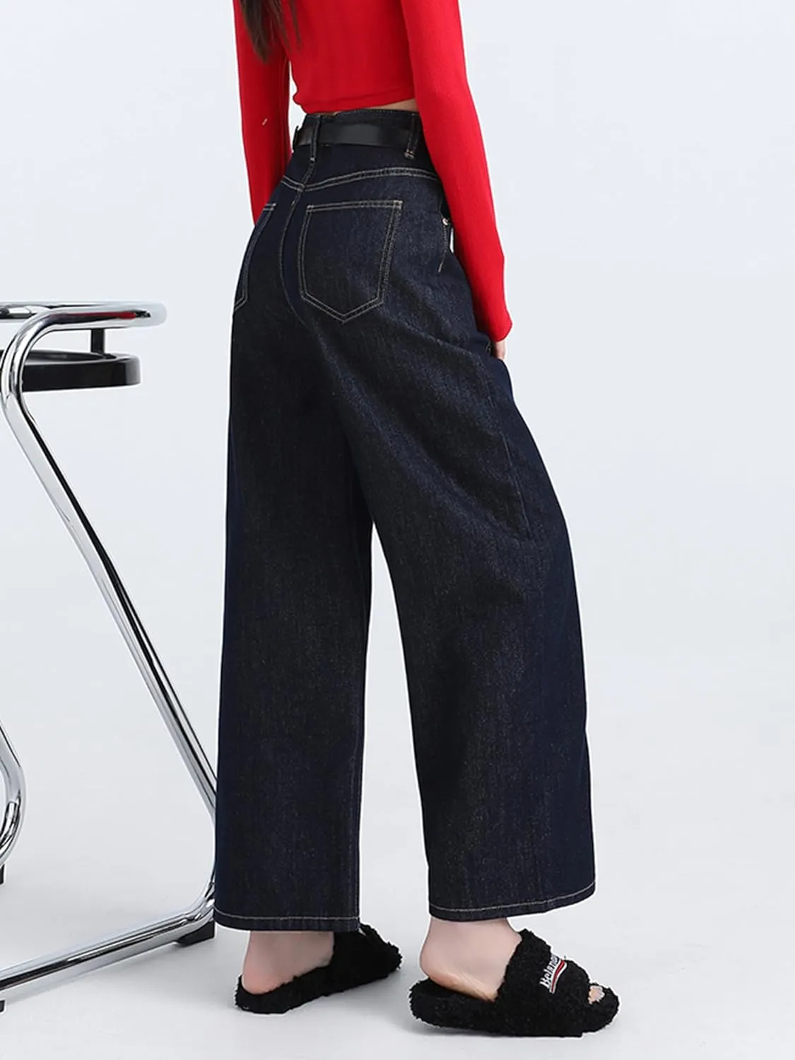 EMMIOL Womens Wide Leg Jeans Straight Baggy Boyfriend Low Rise Denim Pants Flare Jeans Trendy Outfits