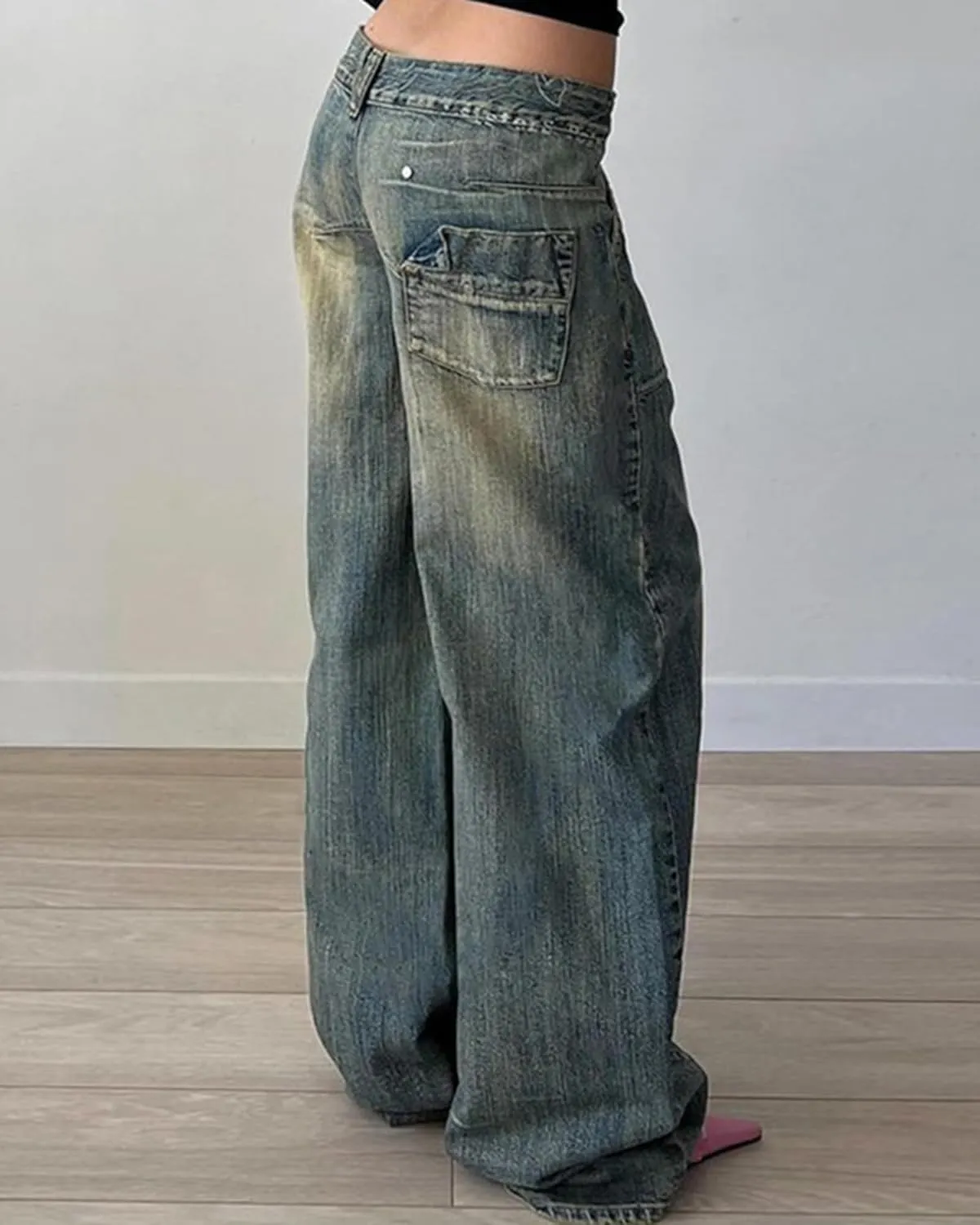 EMMIOL Womens Wide Leg Jeans Straight Baggy Boyfriend Low Rise Denim Pants Flare Jeans Trendy Outfits