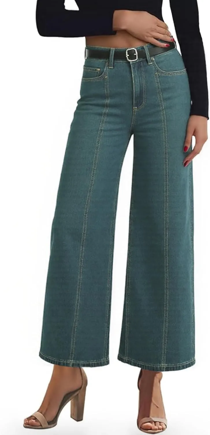 EMMIOL Womens Wide Leg Jeans Straight Baggy Boyfriend Low Rise Denim Pants Flare Jeans Trendy Outfits
