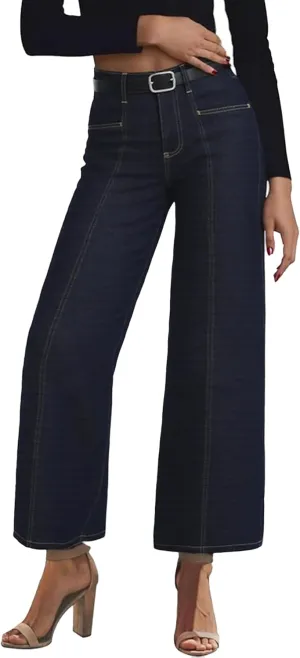 EMMIOL Womens Wide Leg Jeans Straight Baggy Boyfriend Low Rise Denim Pants Flare Jeans Trendy Outfits