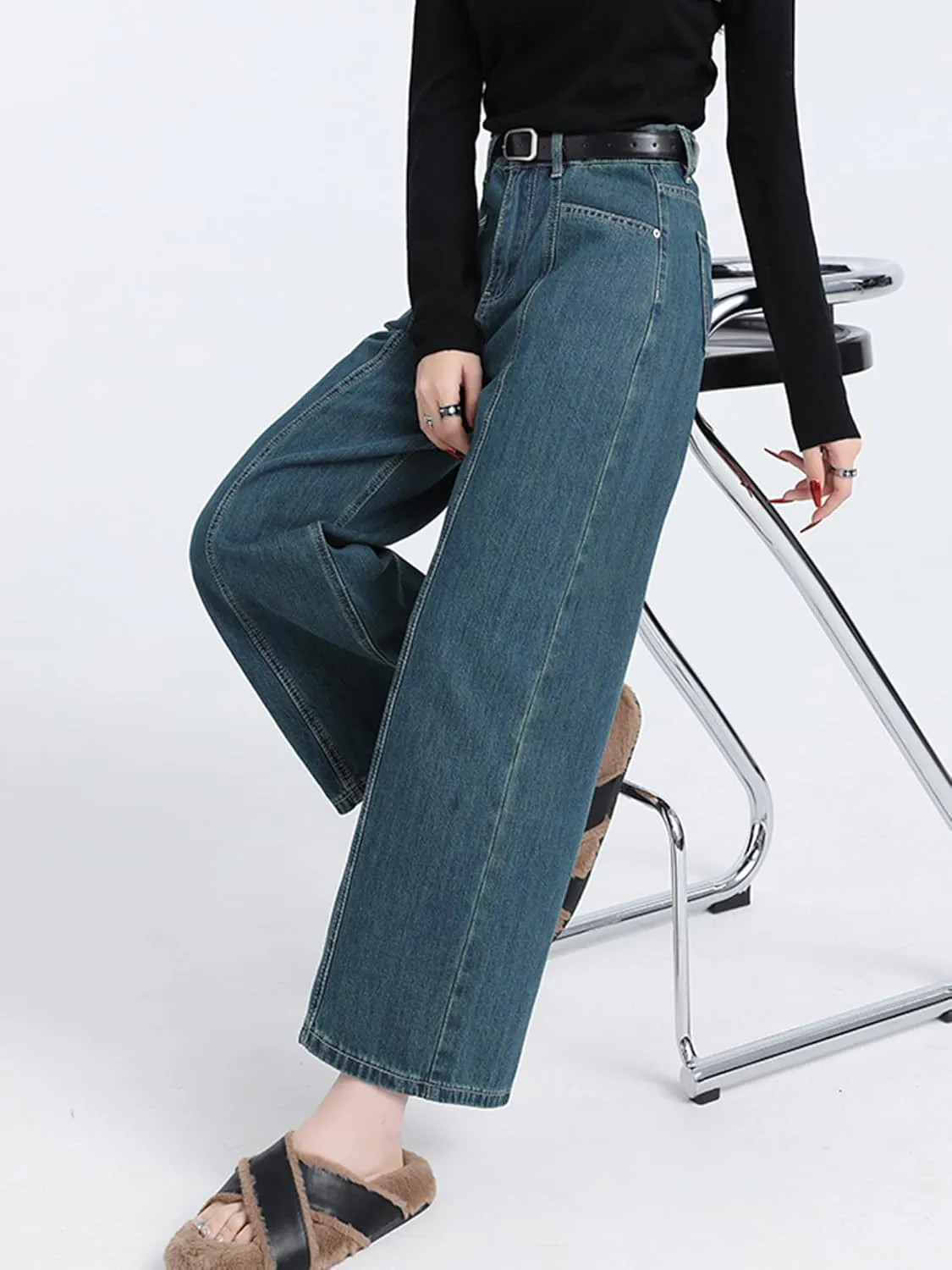 EMMIOL Womens Wide Leg Jeans Straight Baggy Boyfriend Low Rise Denim Pants Flare Jeans Trendy Outfits
