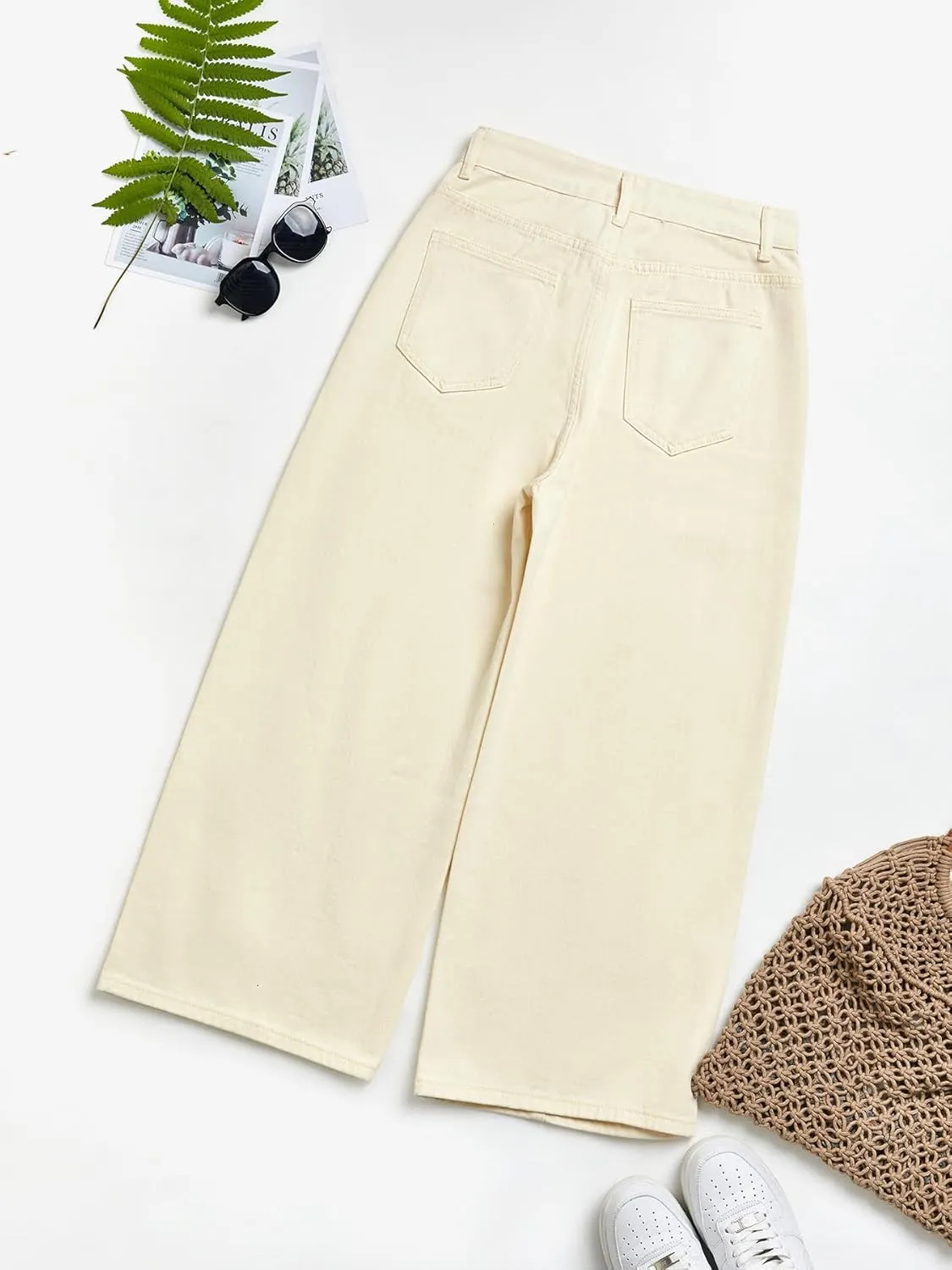 EMMIOL Womens Wide Leg Jeans Straight Baggy Boyfriend Low Rise Denim Pants Flare Jeans Trendy Outfits