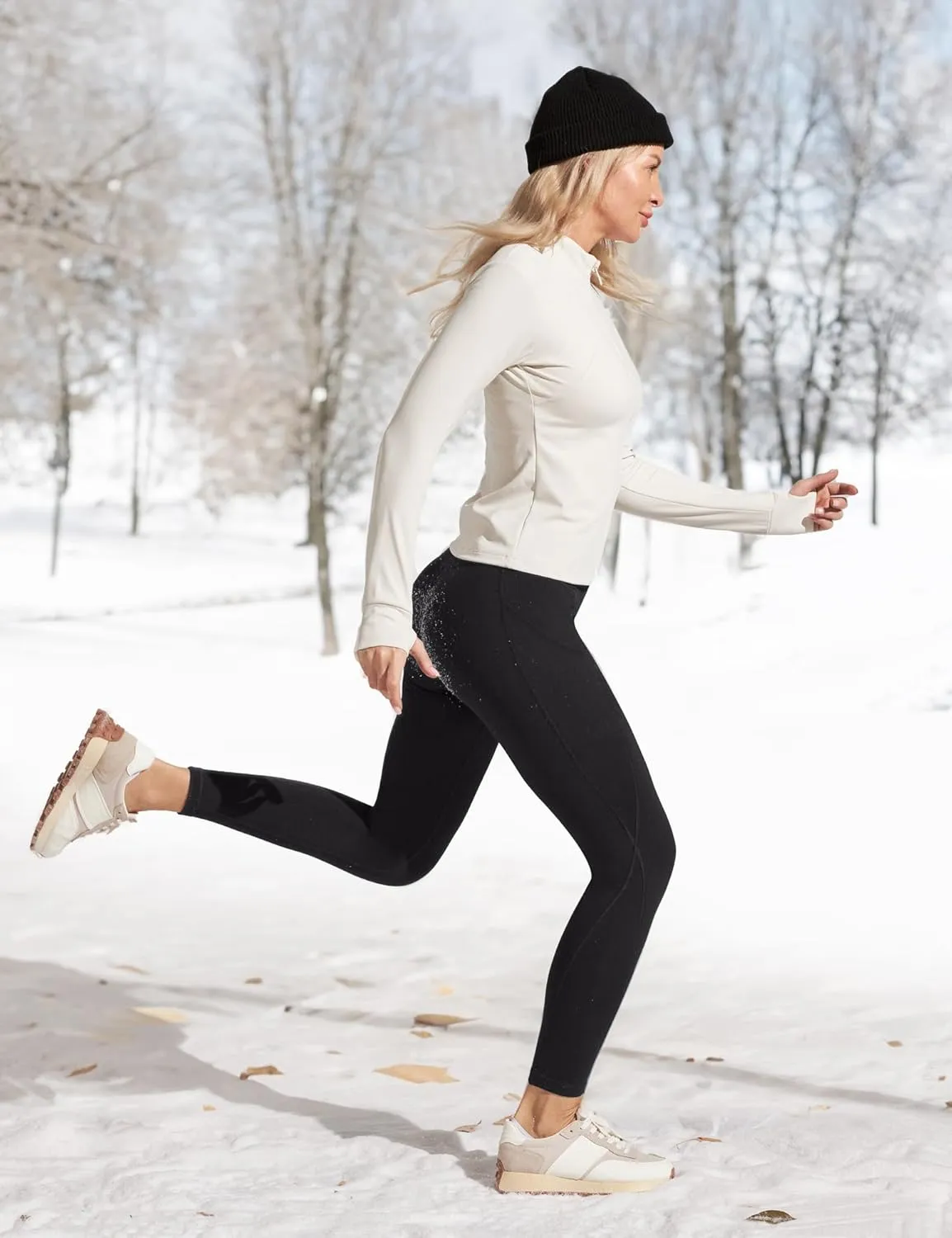 Ewedoos Fleece Lined Leggings with Pockets for Women Thermal Warm Winter Leggings for Women High Waisted Workout Yoga Pants