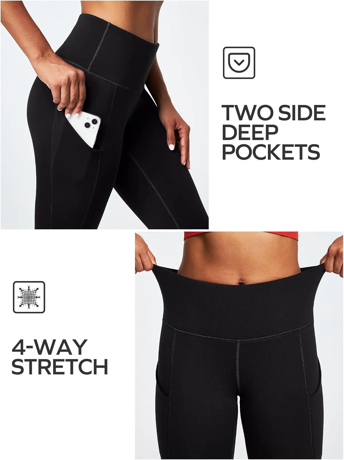 Ewedoos Fleece Lined Leggings with Pockets for Women Thermal Warm Winter Leggings for Women High Waisted Workout Yoga Pants